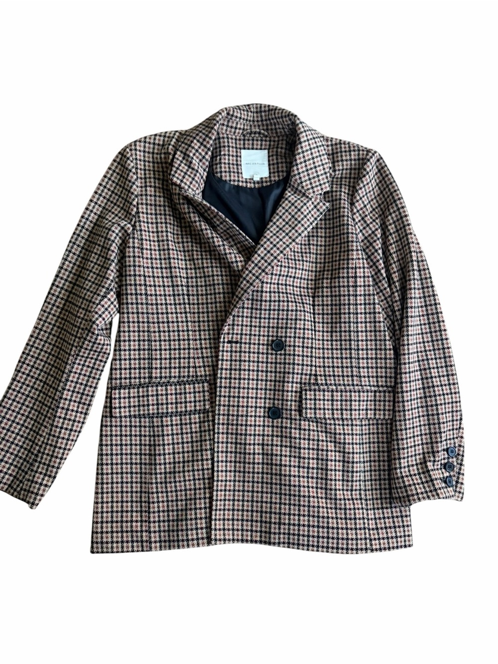 Avec Les Filles houndstooth Blazer in Pink and Black